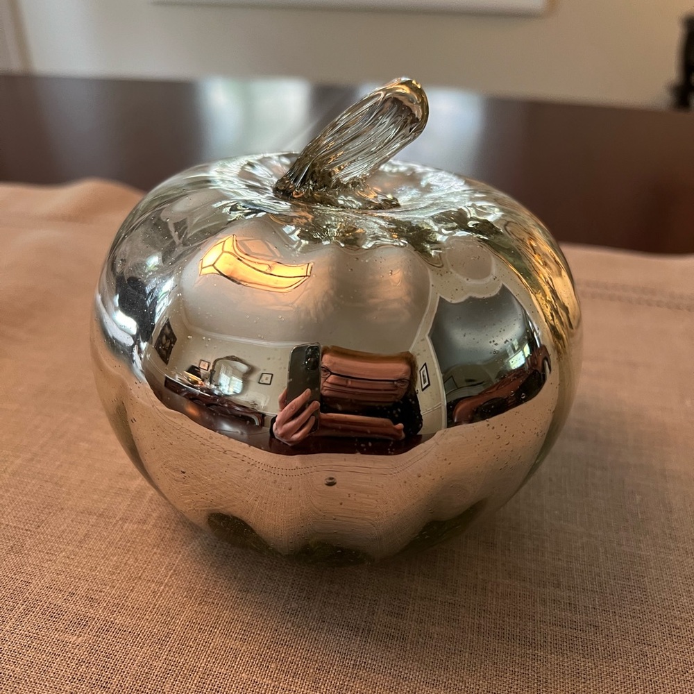 POTTERY BARN SMALL MERCURY GLASS PUMPKIN